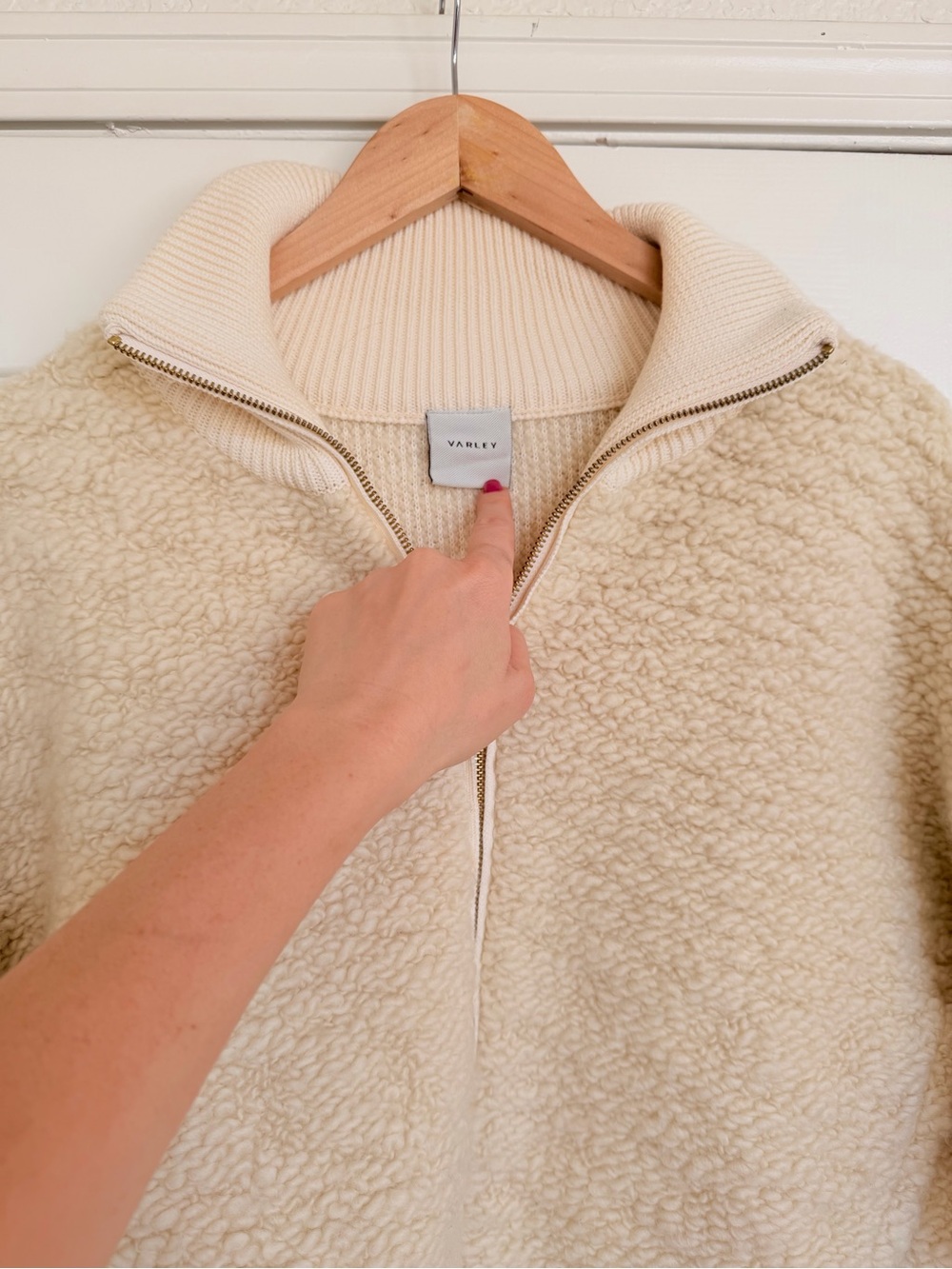 Varley Hunter Combo Zip-Front Jacket Ivory Cream Size XXS - Picture 3 of 7